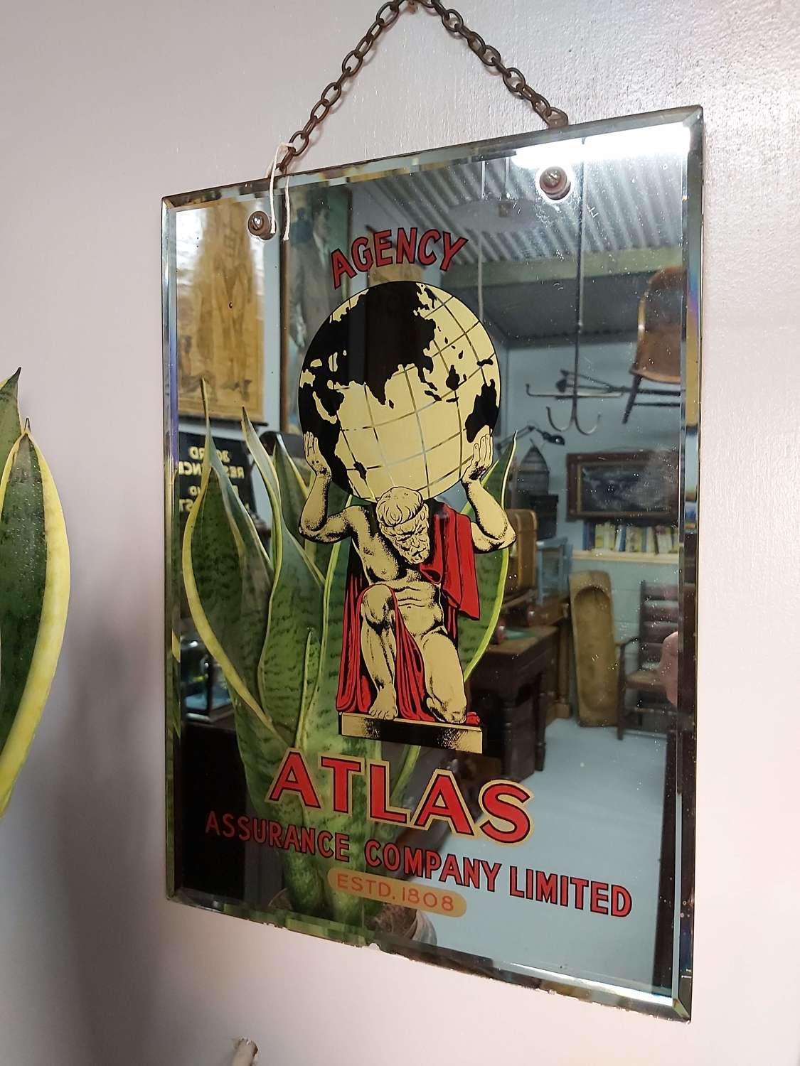 1930's Atlas advertising mirror