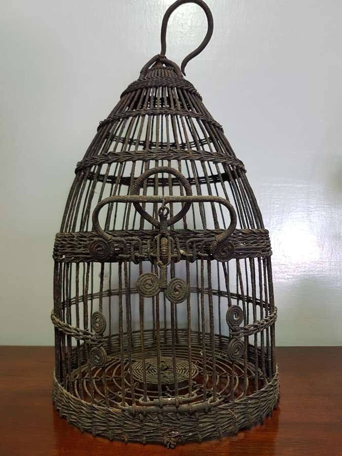 19th century french wire work bird cage