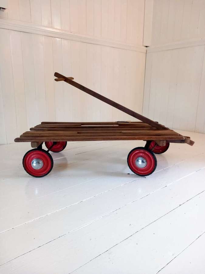 1950's Childs Pull along Wooden Cart