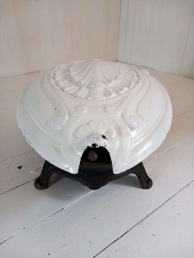 19th Century French Art Nouveau Enamelled Cast Iron Coal Scuttle