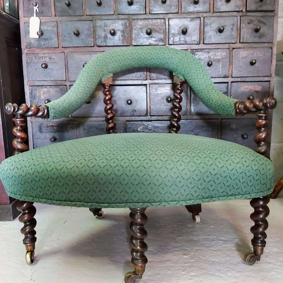 Early 19th century bedroom chair with spiral twist elements