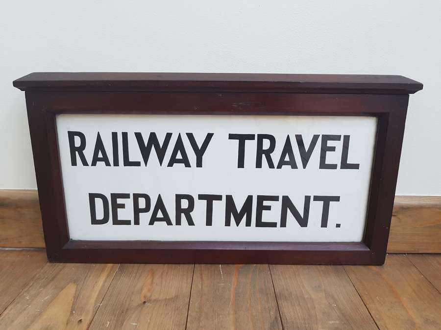 Vintage double sided mahogany framed railway sign