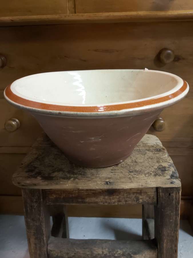 19th century Terracotta dairy bowl