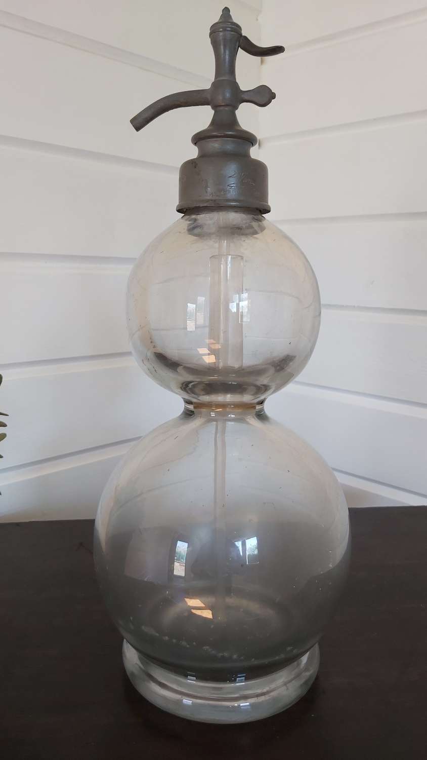 Antique French double ball soda syphon