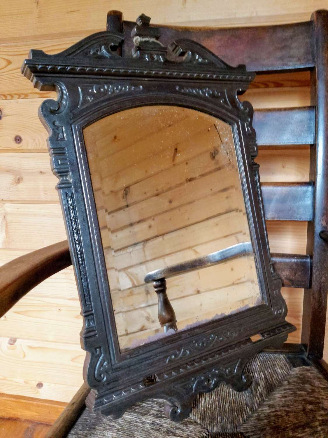 Late 19th century Cast iron framed mirror