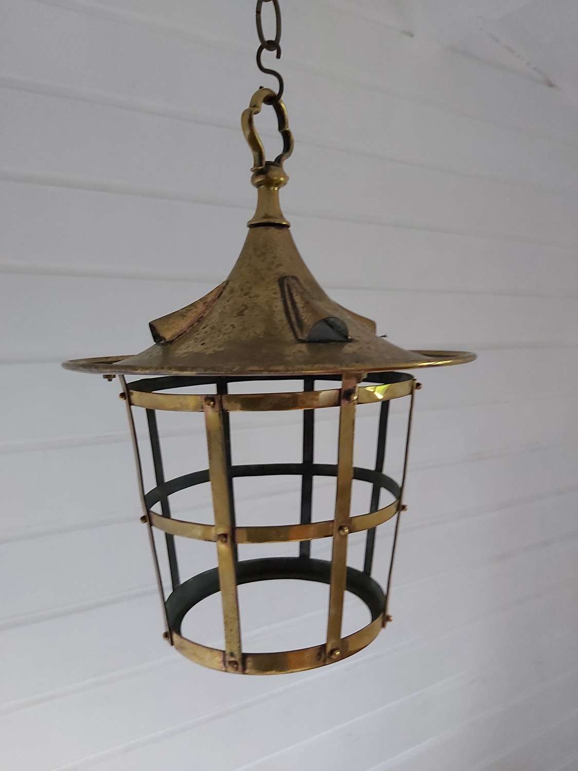Arts and crafts brass lantern