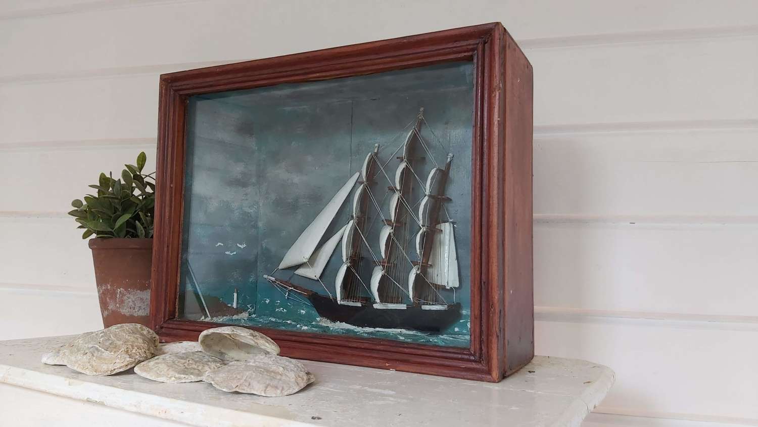 Folk art Ship Diorama