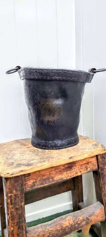 Early 19th Century Hand Painted Leather Bucket