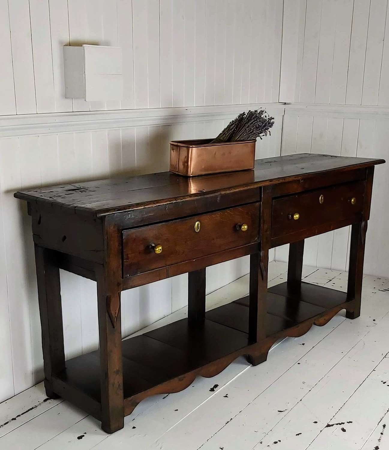 18th century Oak potboard dresser base