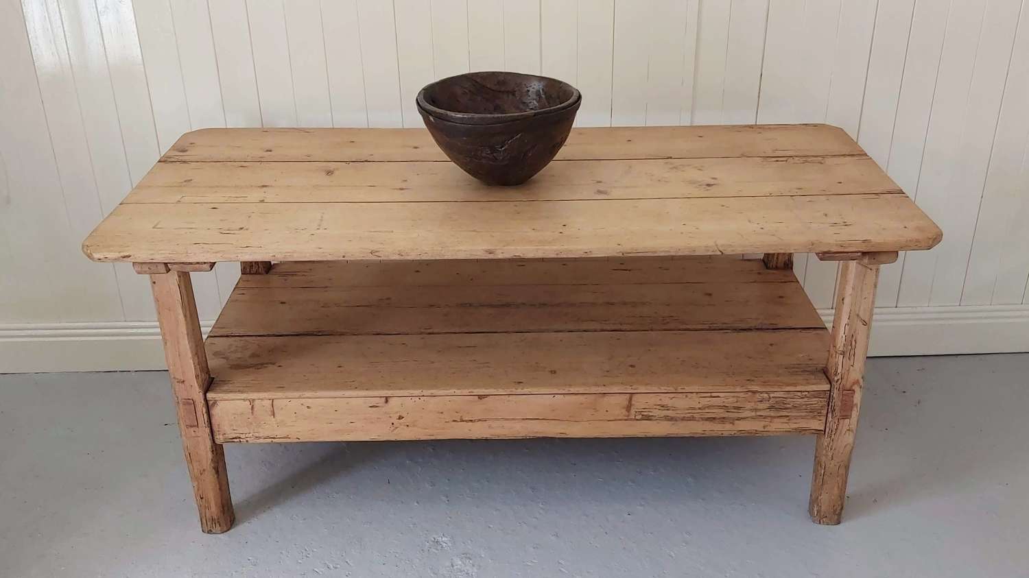 Traditional 19th Century Irish pine Settle Table