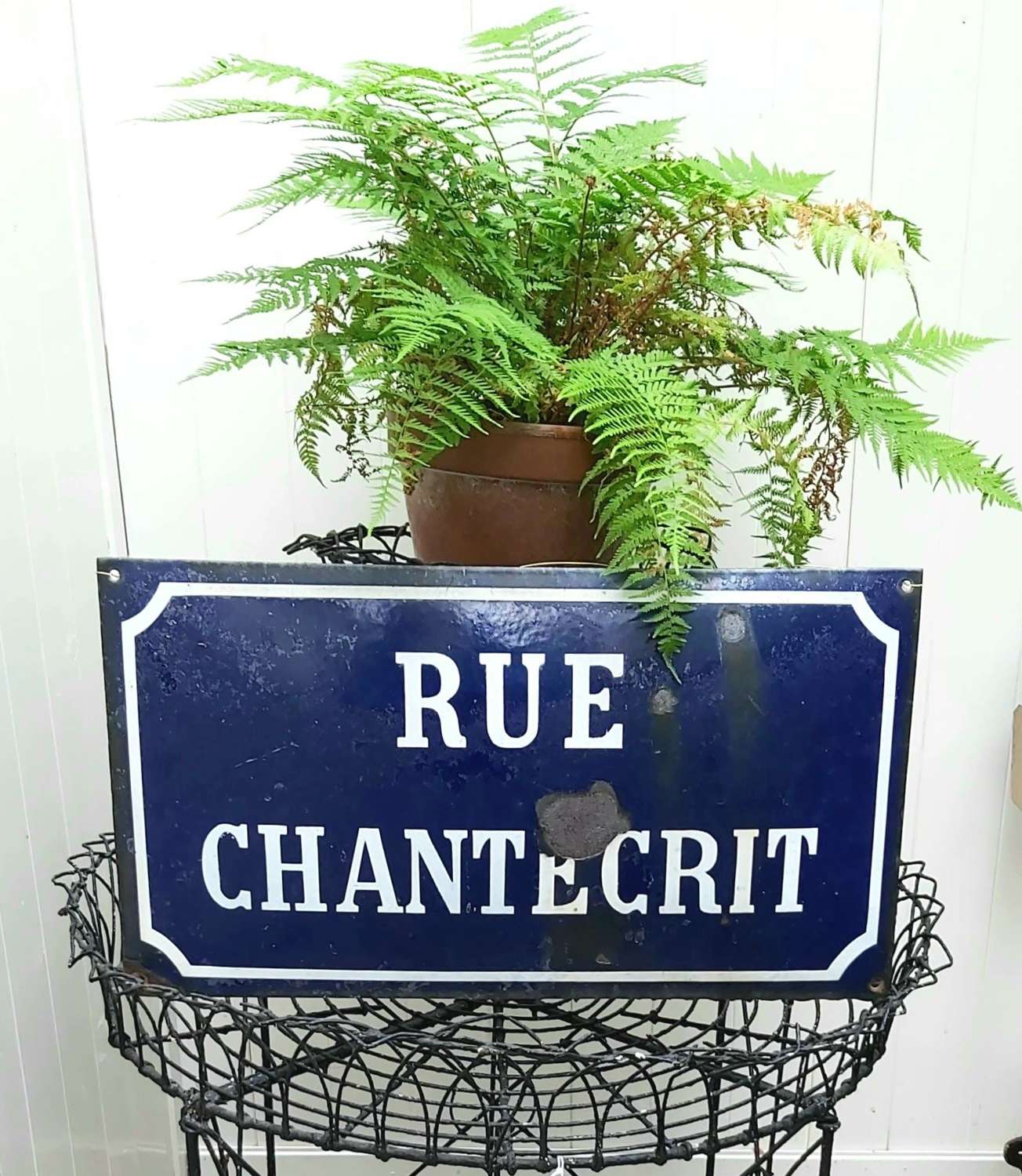 Antique French enamel road sign