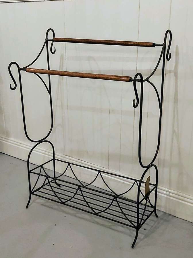 Vintage French wrought iron  towel rail