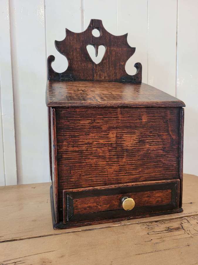 18th century oak candle box