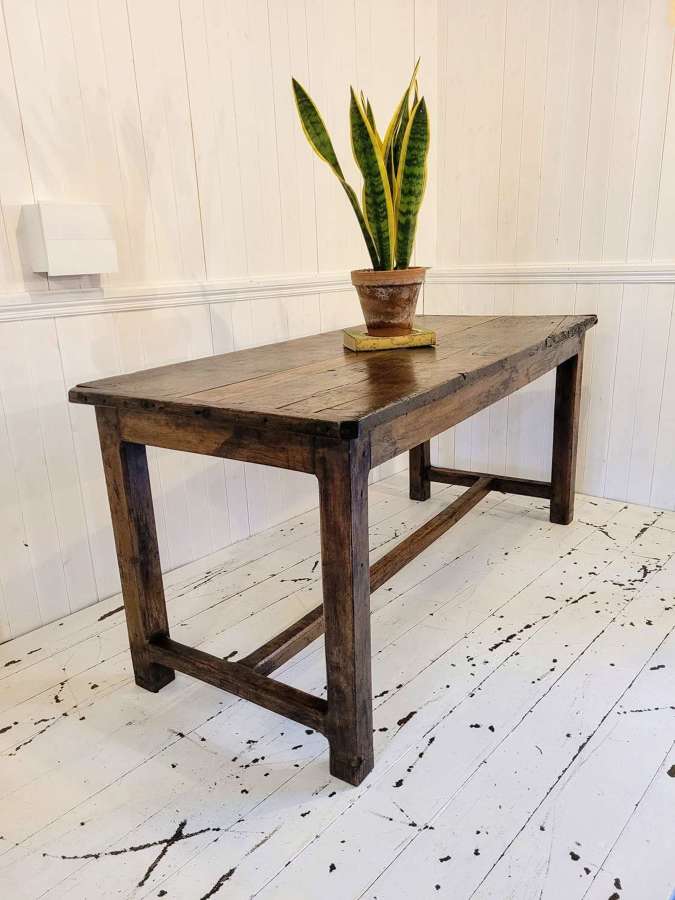 18th century French oak and fruitwood kitchen table