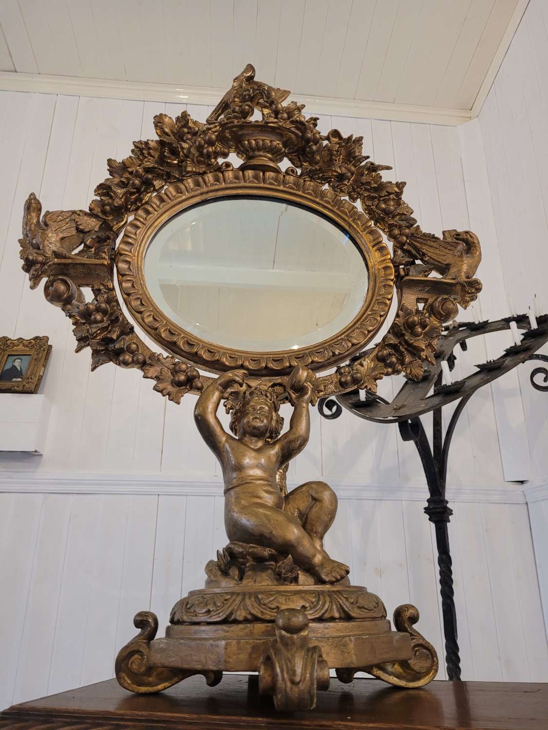 19th century French Rococo Boudoir Mirror