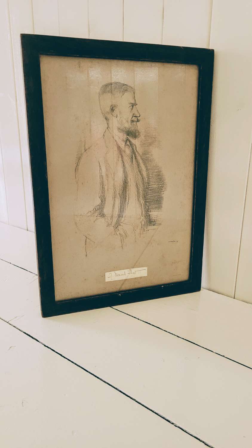 Early 20th century George Bernard Shaw Autographed Lithograph