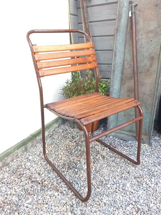Mid 20th century Cox stacking tubular chairs
