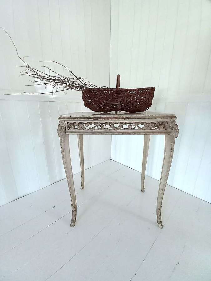 20th Century painted French Louis XV style Marble Side Table
