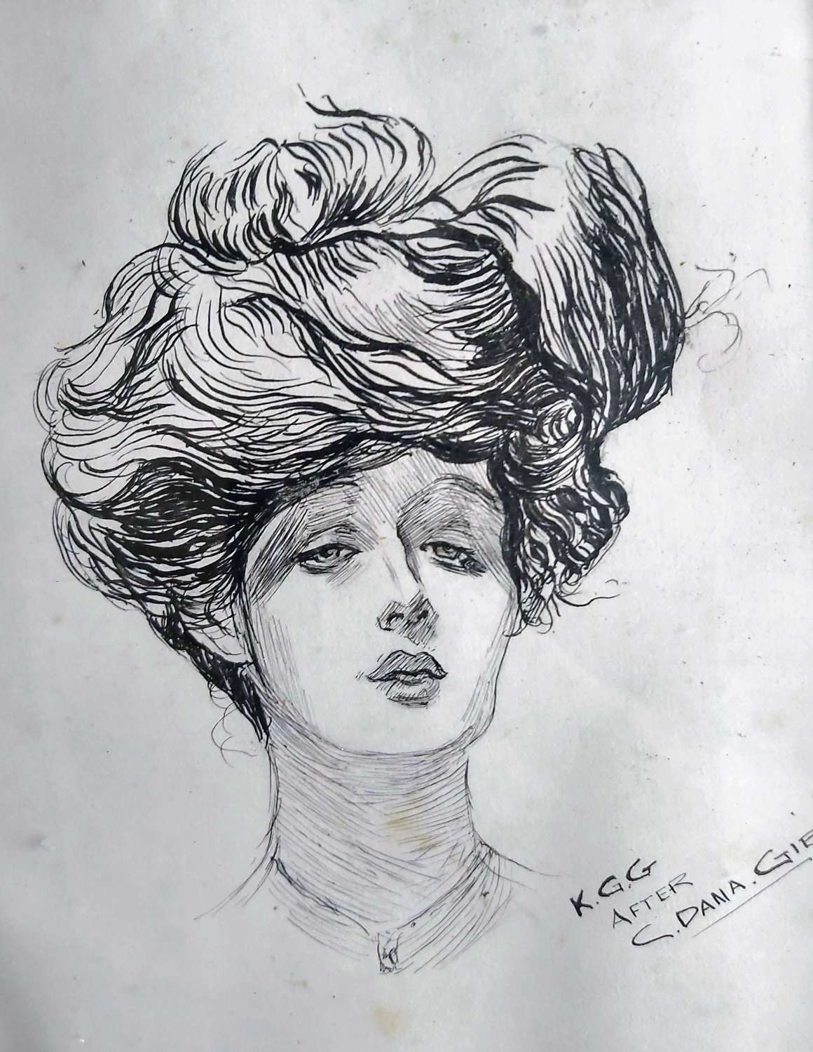 Early 20th Century Pen and Ink Drawing after Charles Dana Gibson