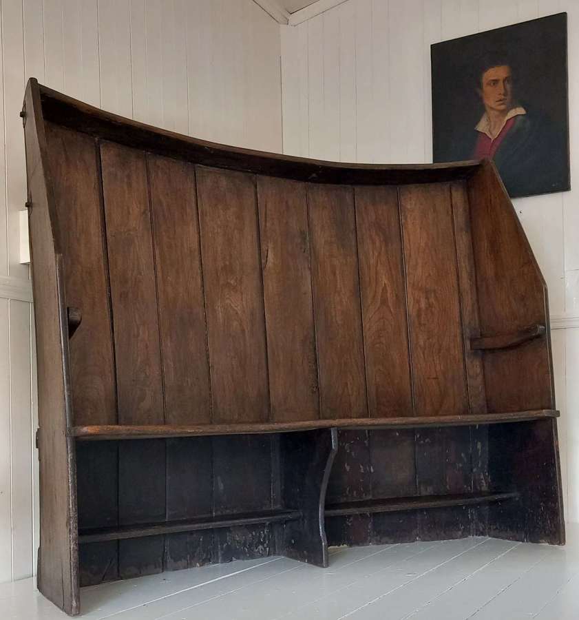Late 18th century Barrel back Tavern Settle