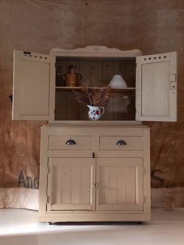 19th Century painted pine Kitchen Cupboard