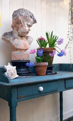 Original Painted Regency Pine Faux Bamboo Washstand