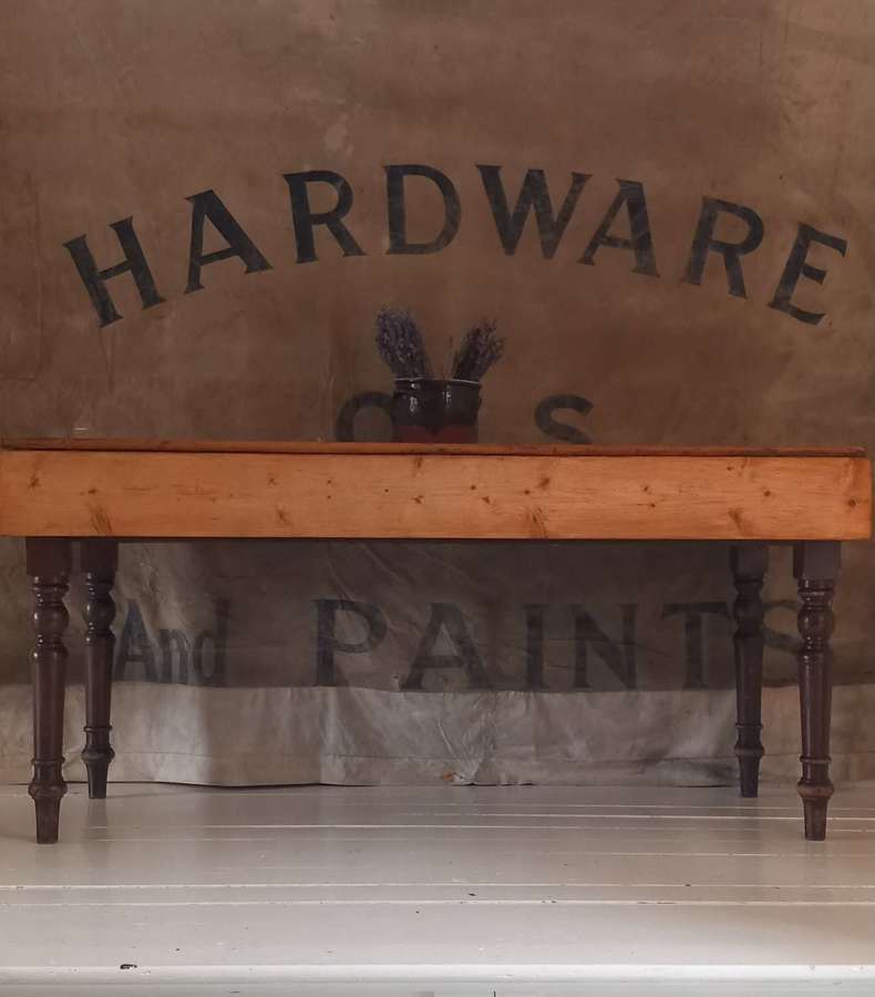 19th Century Pine Drop Flap Kitchen or Prep Table