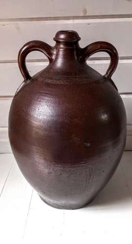 18th Century Salt Glazed Stoneware Wine or Oil Jar