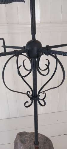 Early 20th Century wrought iron leaping Salmon Weathervane