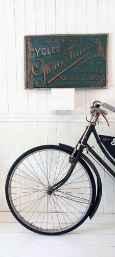 Antique hand painted French Cycle Shop Sign