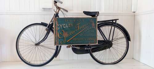 Antique hand painted French Cycle Shop Sign