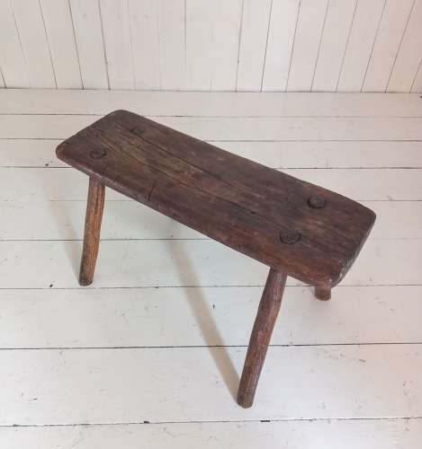 Irish 19th Century Elm and Ash Vernacular Stool