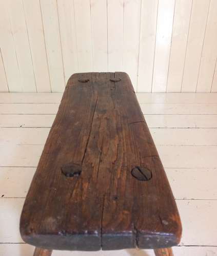 Irish 19th Century Elm and Ash Vernacular Stool