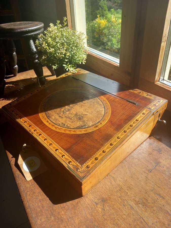 A Victorian Satinwood and  Marquetry Lap Desk