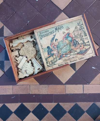 19th Century Hamley Bros of London Dissected Map of England and Wales