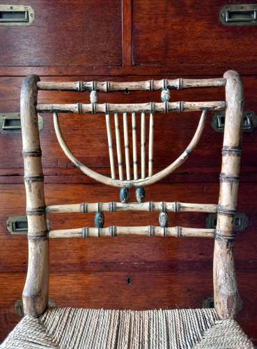 A Pair of Regency Period faux Bamboo side Chairs