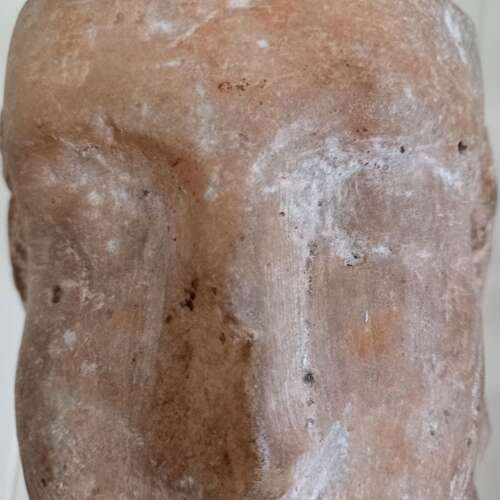 1st Century B.C South Arabian Alabaster Male Head Stele