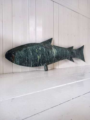 Large 19th Century Folk Art Copper Fish Weathervane