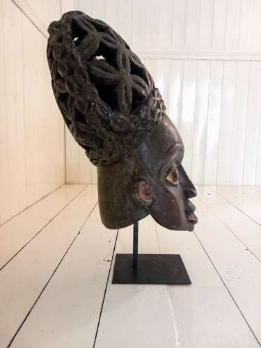 Early 20th Century Bamum Helmet Mask Cameroon