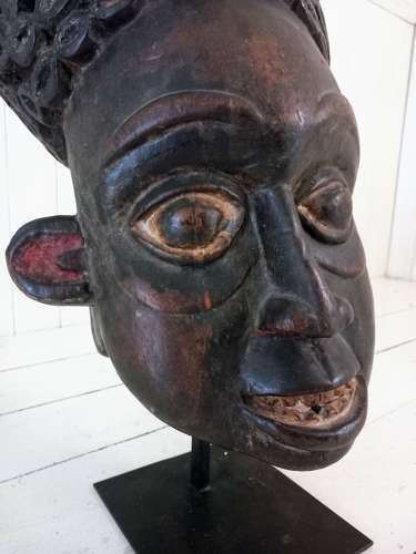 Early 20th Century Bamum Helmet Mask Cameroon