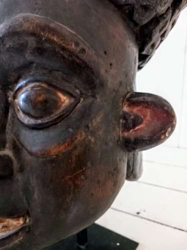 Early 20th Century Bamum Helmet Mask Cameroon