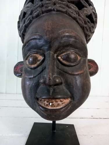 Early 20th Century Bamum Helmet Mask Cameroon