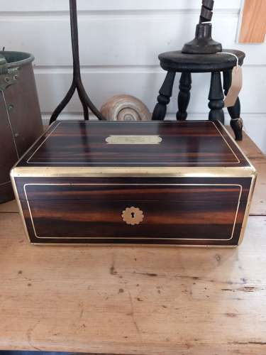 19th Century Officers Coromandel Vanity Box