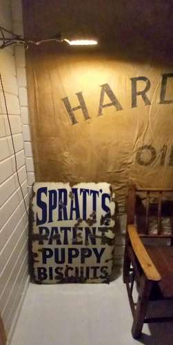 C1900 Original Spratts Patent Puppy Biscuits Enamel Advertising Sign