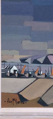 Oil on Canvas  Alex Mckenna b1943 'Hauled Boats'