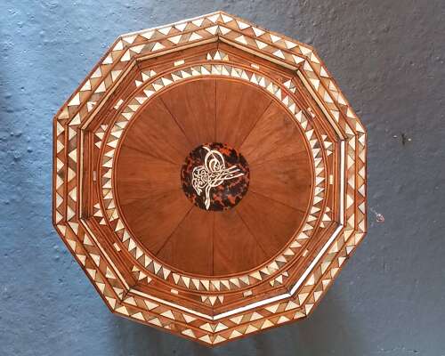 Late 19th Century Ottoman Parquetry Walnut Side Table