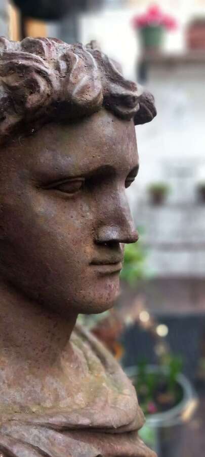 Early 20th century Cast iron bust of Caligula