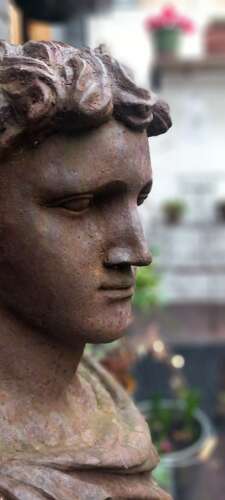 Early 20th century Cast iron bust of Caligula