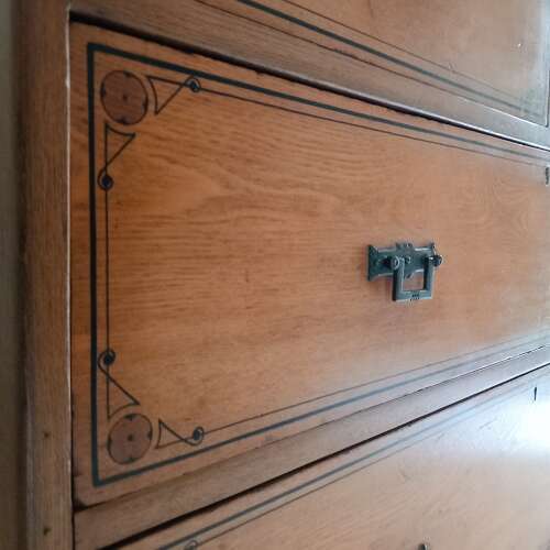 C1900 Aesthetic movement Ash chest of drawers