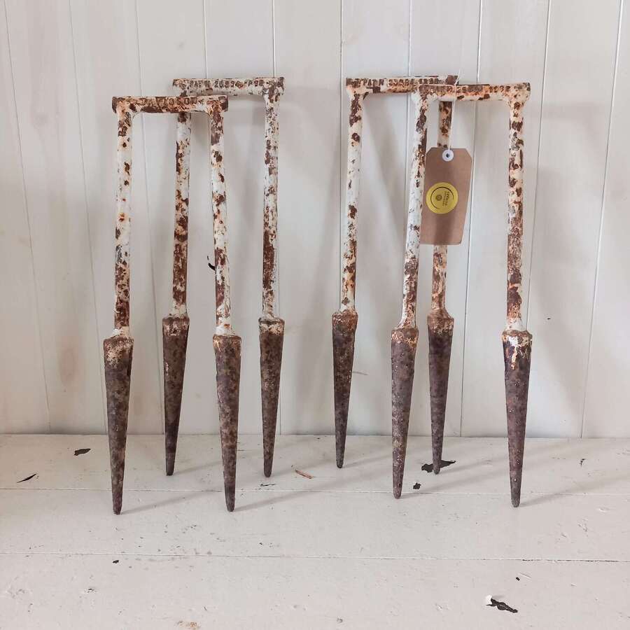 Four Victorian cast iron Croquet hoops
